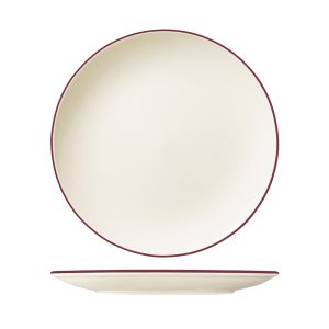 ID Fine Modest Maroon Round Coupe Plate