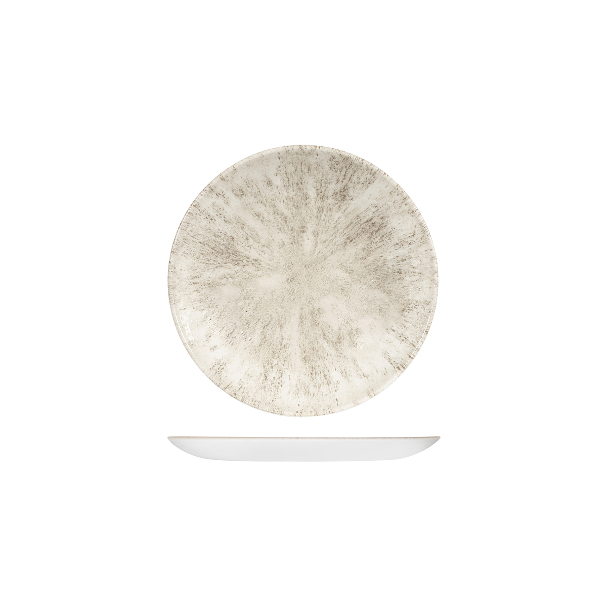 Studio Prints Stone Agate Grey Round Coupe Plate