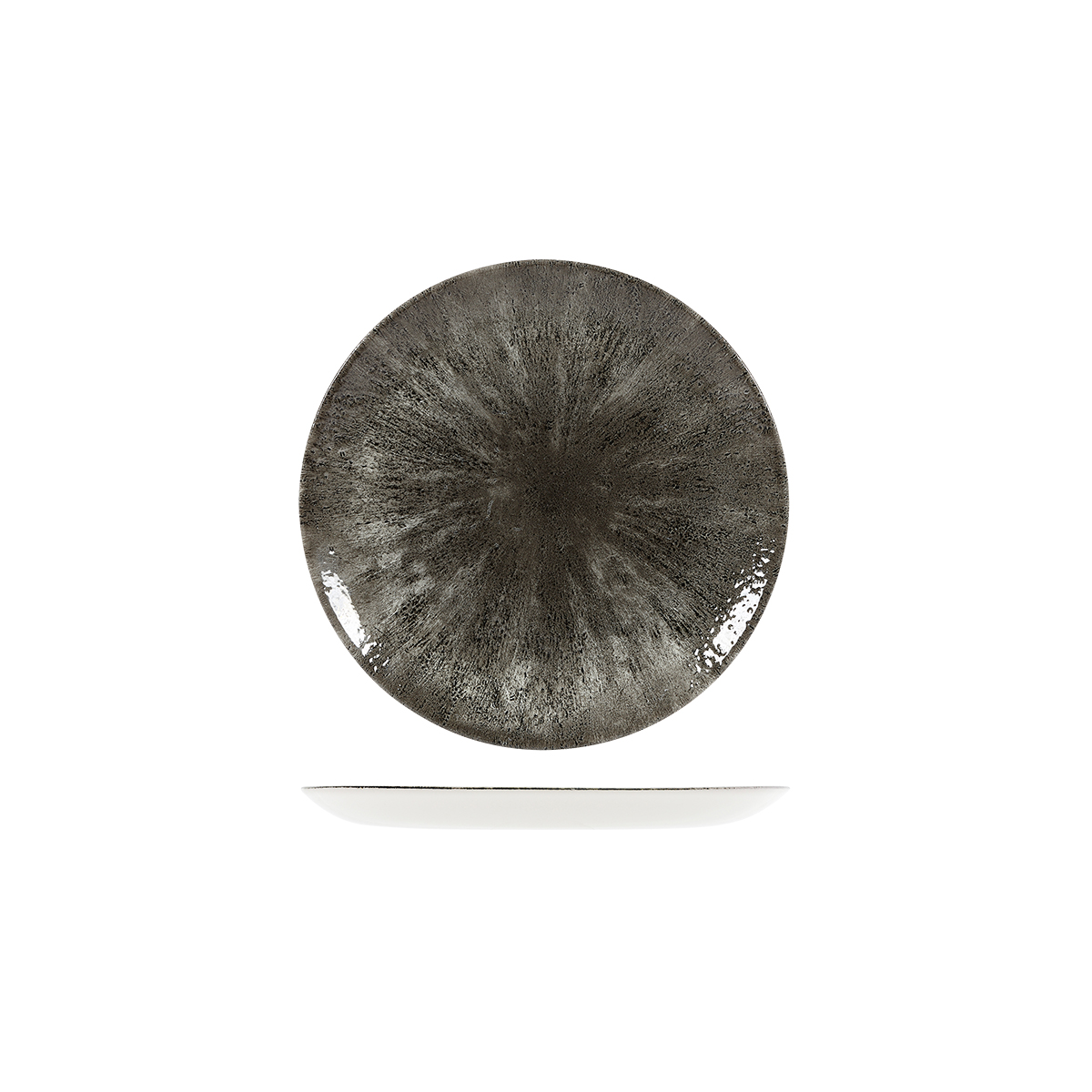 Studio Prints Stone Quartz Black Round Coupe Plate