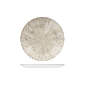 Studio Prints Stone Agate Grey Round Coupe Plate