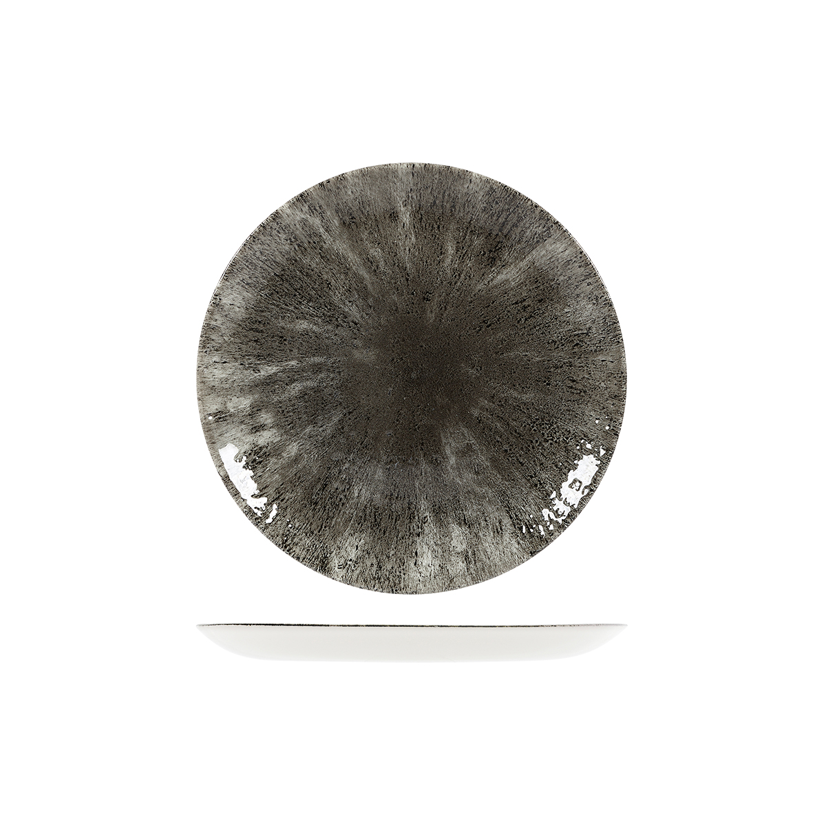 Studio Prints Stone Quartz Black Round Coupe Plate