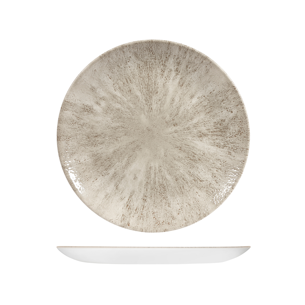 Studio Prints Stone Agate Grey Round Coupe Plate