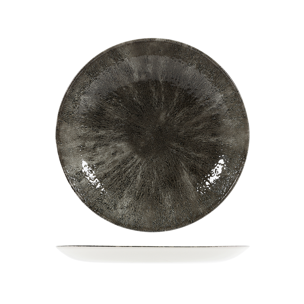 Studio Prints Stone Quartz Black Round Coupe Plate