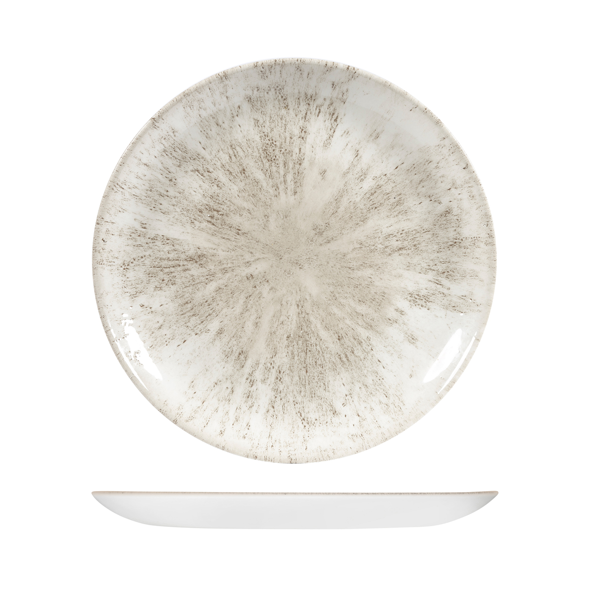 Studio Prints Stone Agate Grey Round Coupe Plate