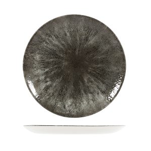 Studio Prints Stone Quartz Black Round Coupe Plate