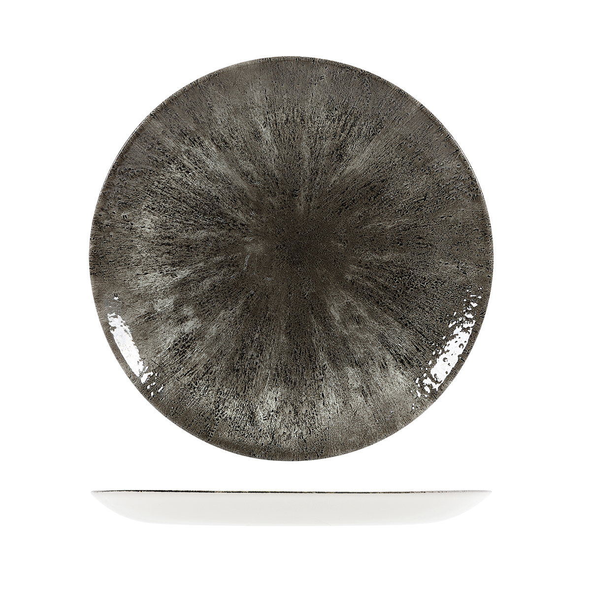 Studio Prints Stone Quartz Black Round Coupe Plate