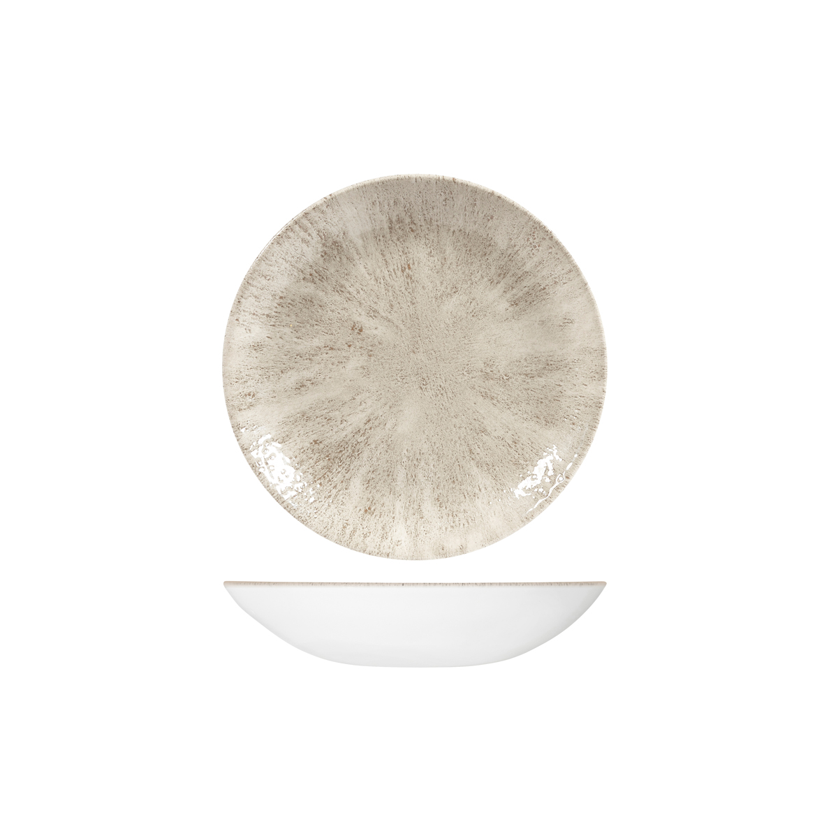 Studio Prints Stone Agate Grey Round Coupe Bowl