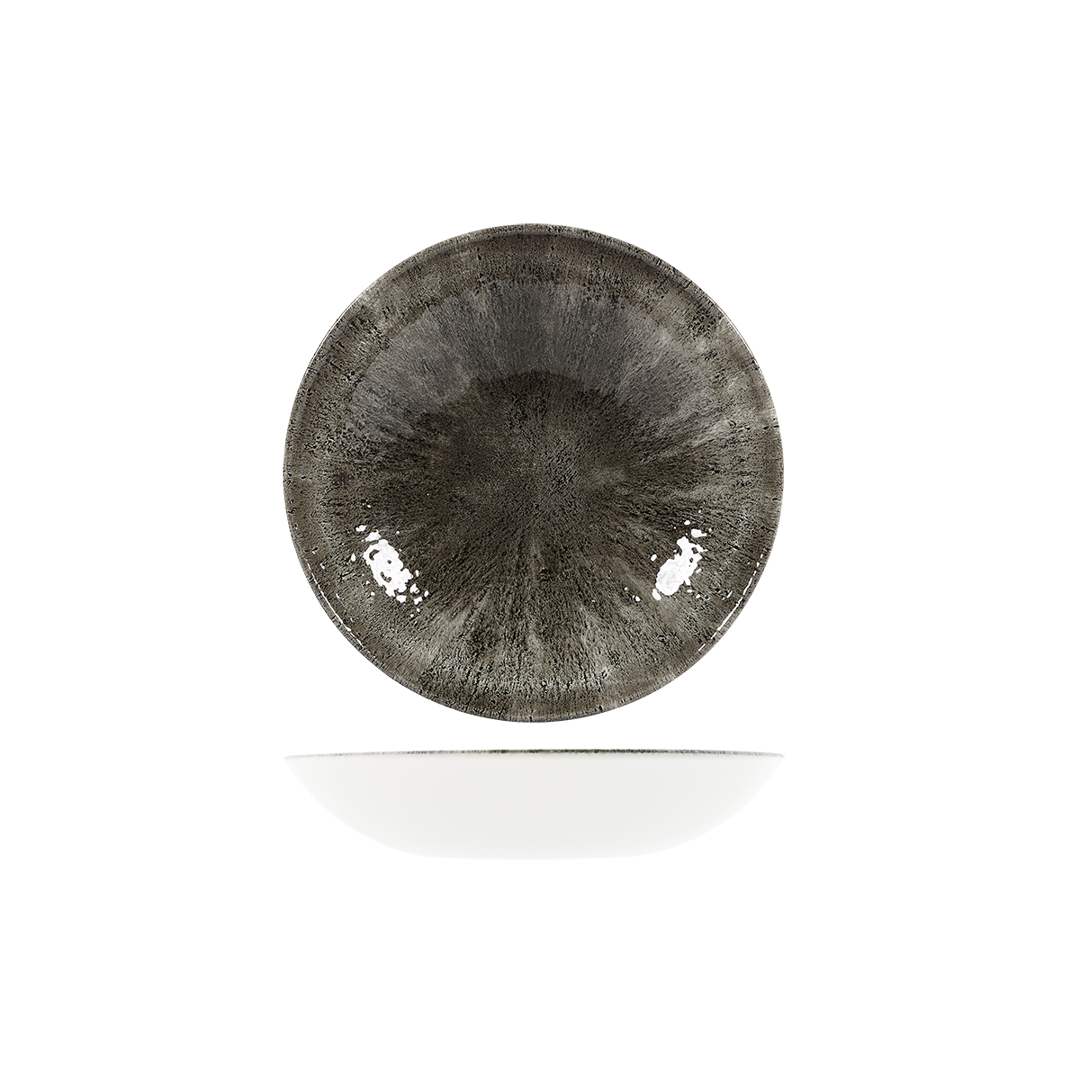 Studio Prints Stone Quartz Black Round Coupe Bowl