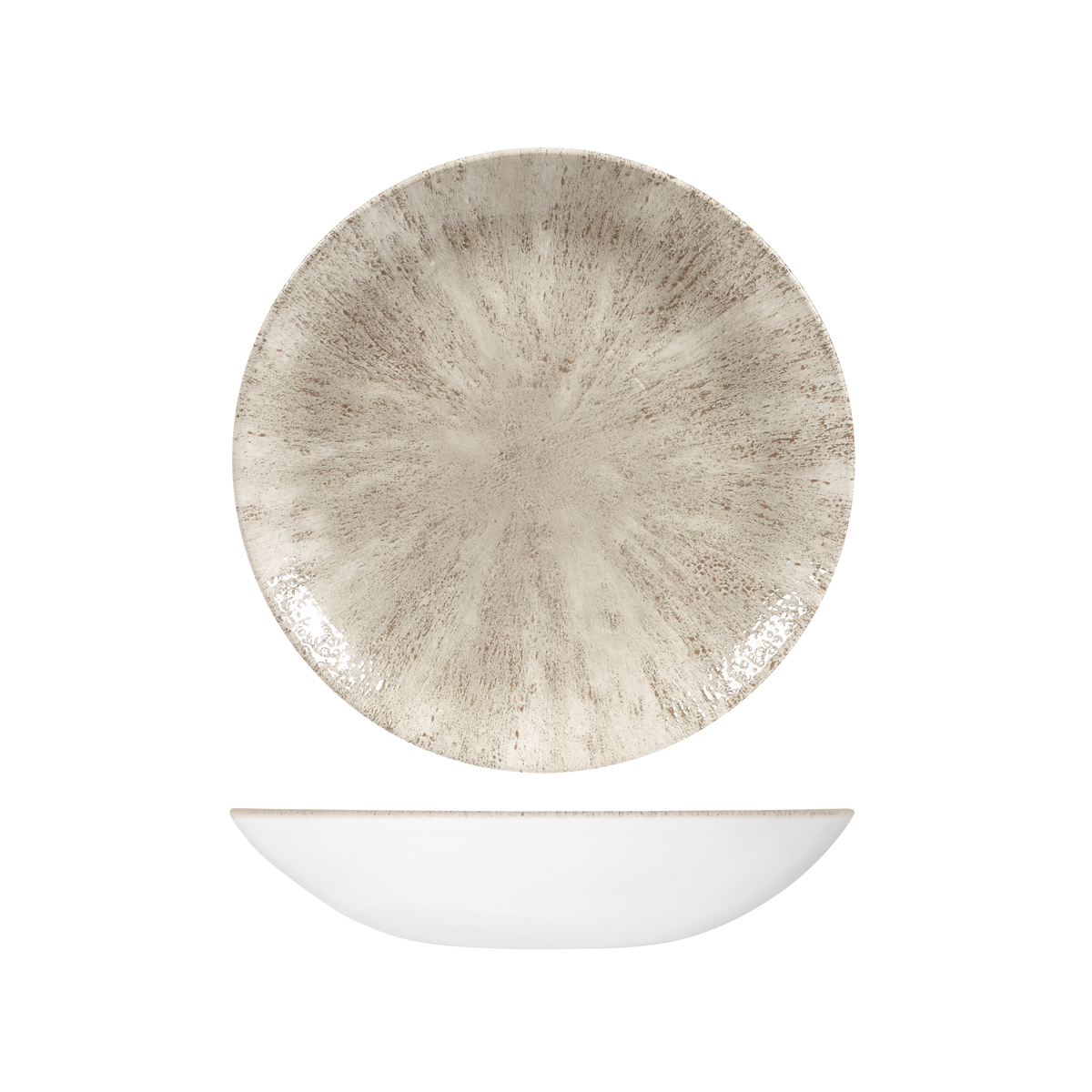 Studio Prints Stone Agate Grey Round Coupe Bowl