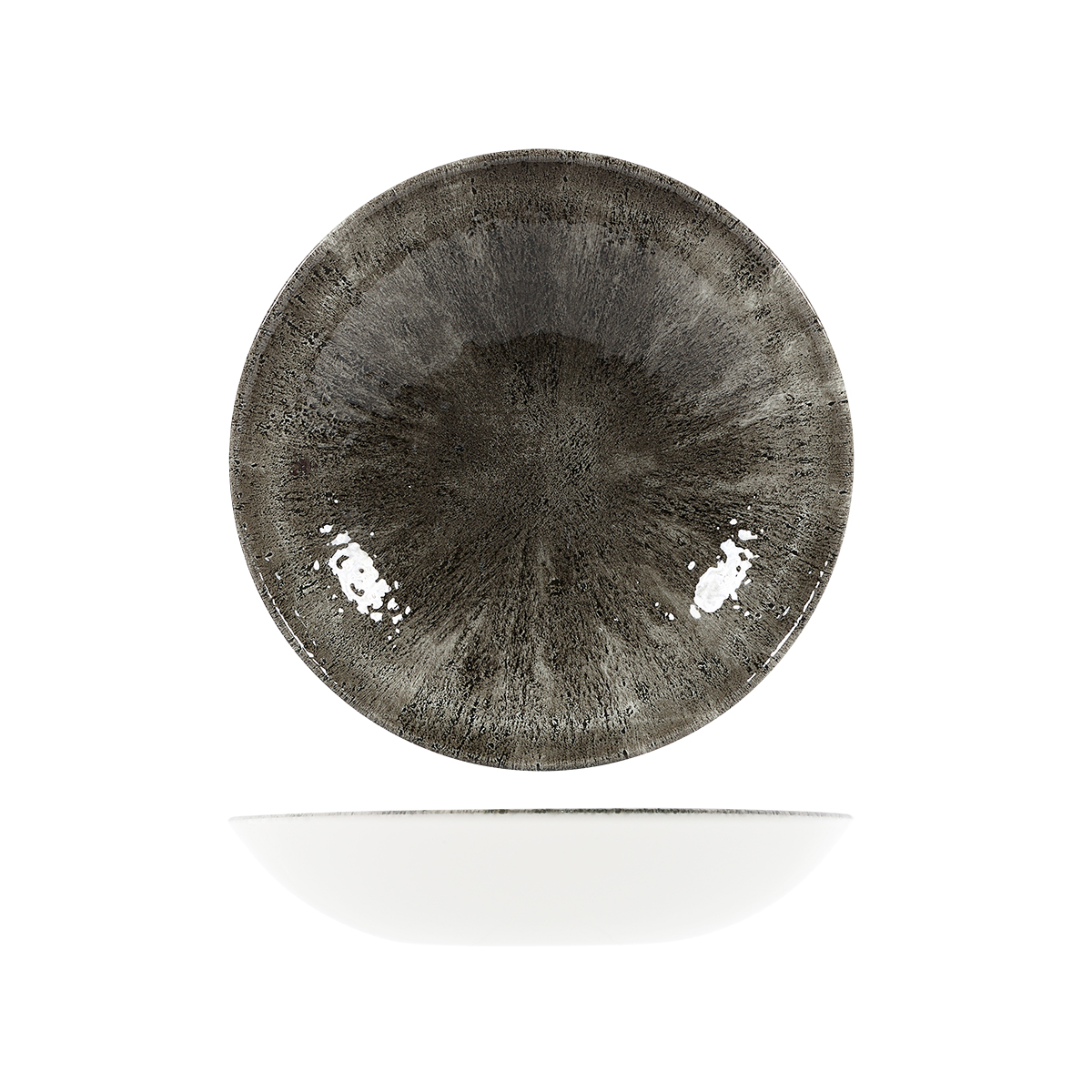 Studio Prints Stone Quartz Black Round Coupe Bowl