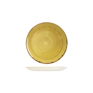 Stonecast by Churchill Mustard Seed Yellow Round Coupe Plate