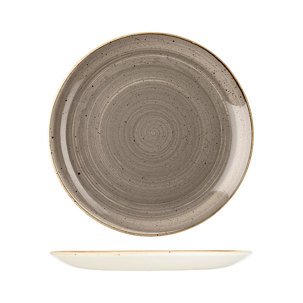 Stonecast by Churchill Stonecast Peppercorn Grey Round Coupe Plate