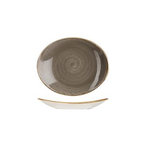 Stonecast by Churchill Stonecast Peppercorn Grey Oval Coupe Plate