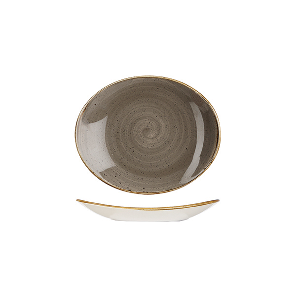 Stonecast by Churchill Stonecast Peppercorn Grey Oval Coupe Plate