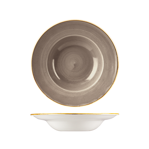 Stonecast by Churchill Stonecast Peppercorn Grey Round Bowl - Wide Rim