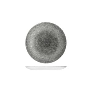 Studio Prints Raku Quartz Black Round Coupe Plate