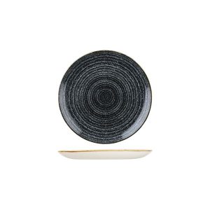 Studio Prints Homespun Charcoal Grey Round Coupe Plate