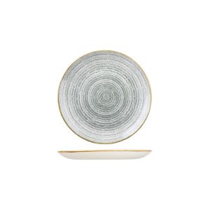Studio Prints Homespun Stone Grey Round Coupe Plate