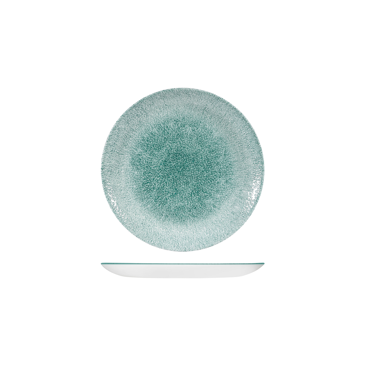 Studio Prints Raku Jade Green Round Coupe Plate