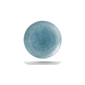 Studio Prints Raku Topaz Blue Round Coupe Plate