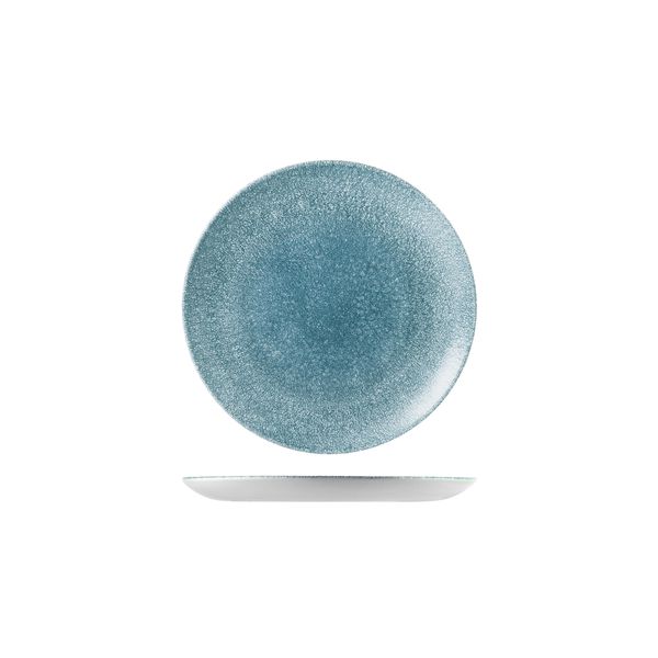 Studio Prints Raku Topaz Blue Round Coupe Plate