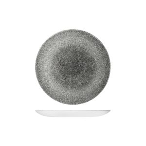 Studio Prints Raku Quartz Black Round Coupe Plate