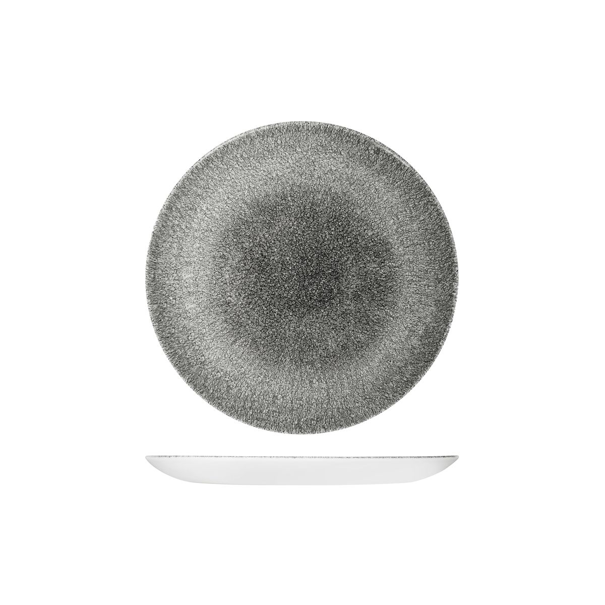 Studio Prints Raku Quartz Black Round Coupe Plate