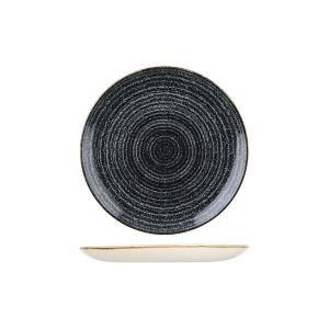 Studio Prints Homespun Charcoal Grey Round Coupe Plate