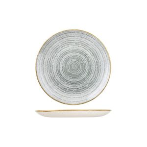 Studio Prints Homespun Stone Grey Round Coupe Plate