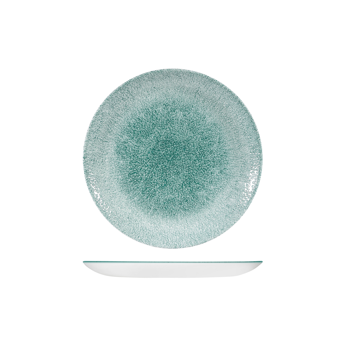 Studio Prints Raku Jade Green Round Coupe Plate