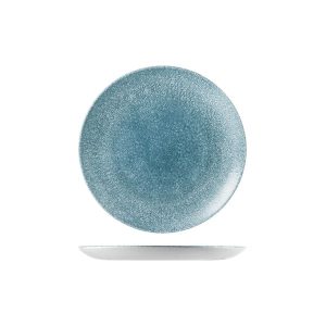 Studio Prints Raku Topaz Blue Round Coupe Plate