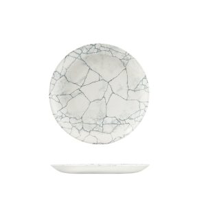 Studio Prints Kintsugi Pearl Grey Round Coupe Plate