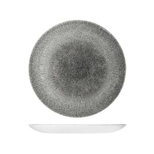 Studio Prints Raku Quartz Black Round Coupe Plate