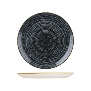 Studio Prints Homespun Charcoal Grey Round Coupe Plate