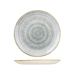 Studio Prints Homespun Stone Grey Round Coupe Plate
