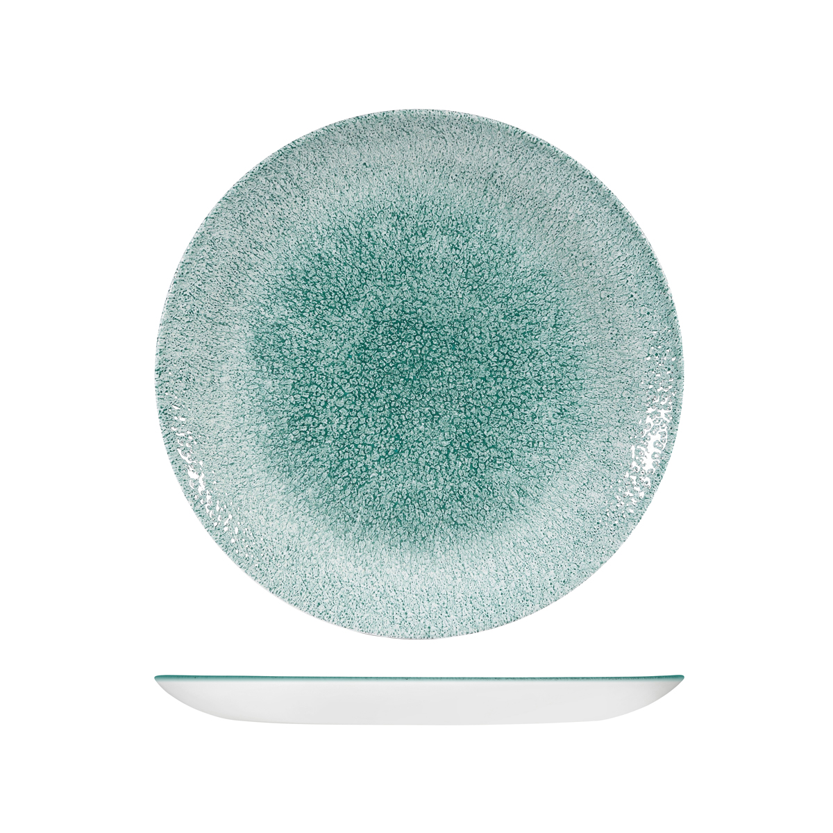 Studio Prints Raku Jade Green Round Coupe Plate