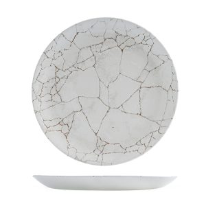 Studio Prints Kintsugi Agate Grey Round Coupe Plate