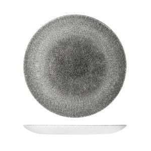 Studio Prints Raku Quartz Black Round Coupe Plate