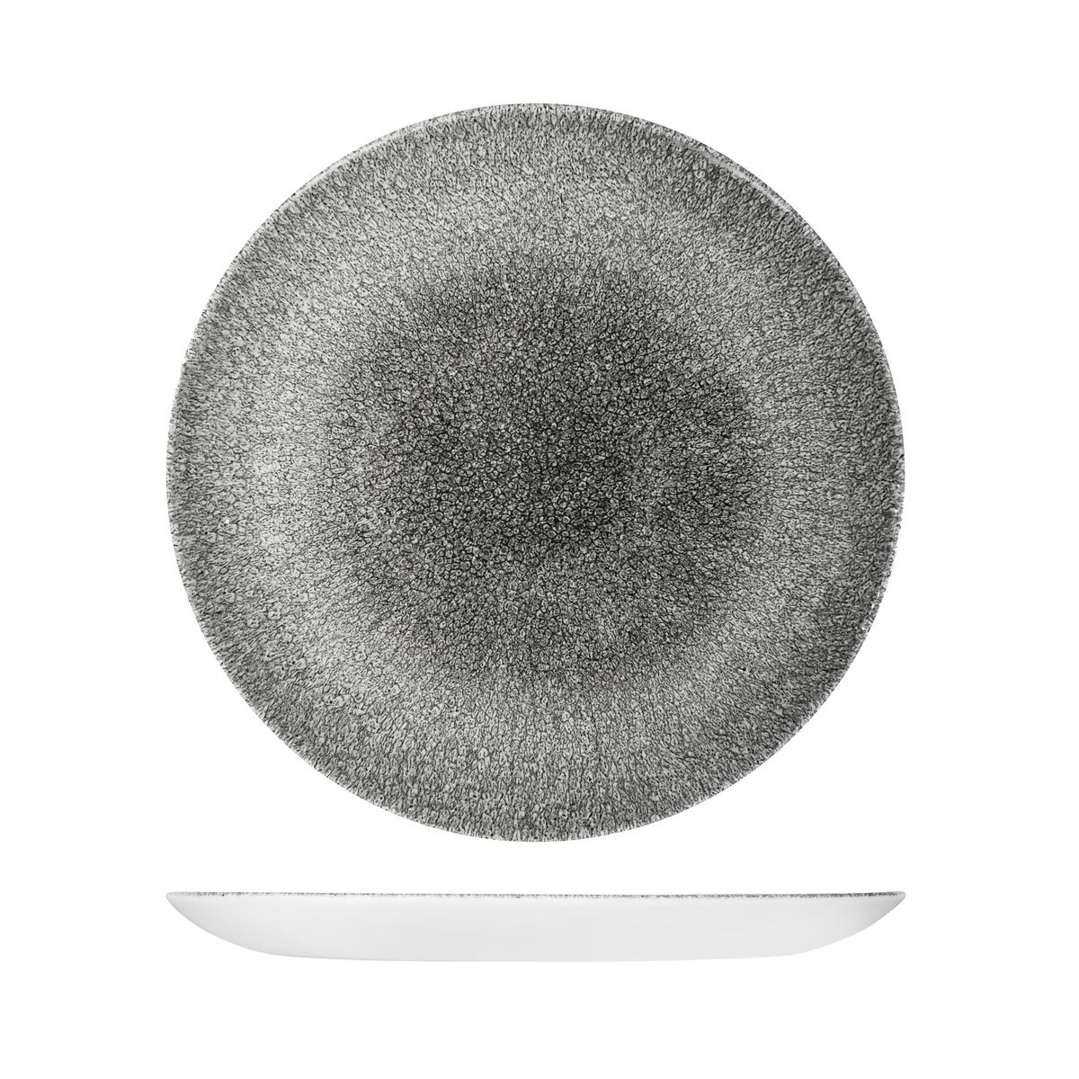 Studio Prints Raku Quartz Black Round Coupe Plate