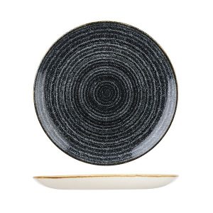 Studio Prints Homespun Charcoal Grey Round Coupe Plate