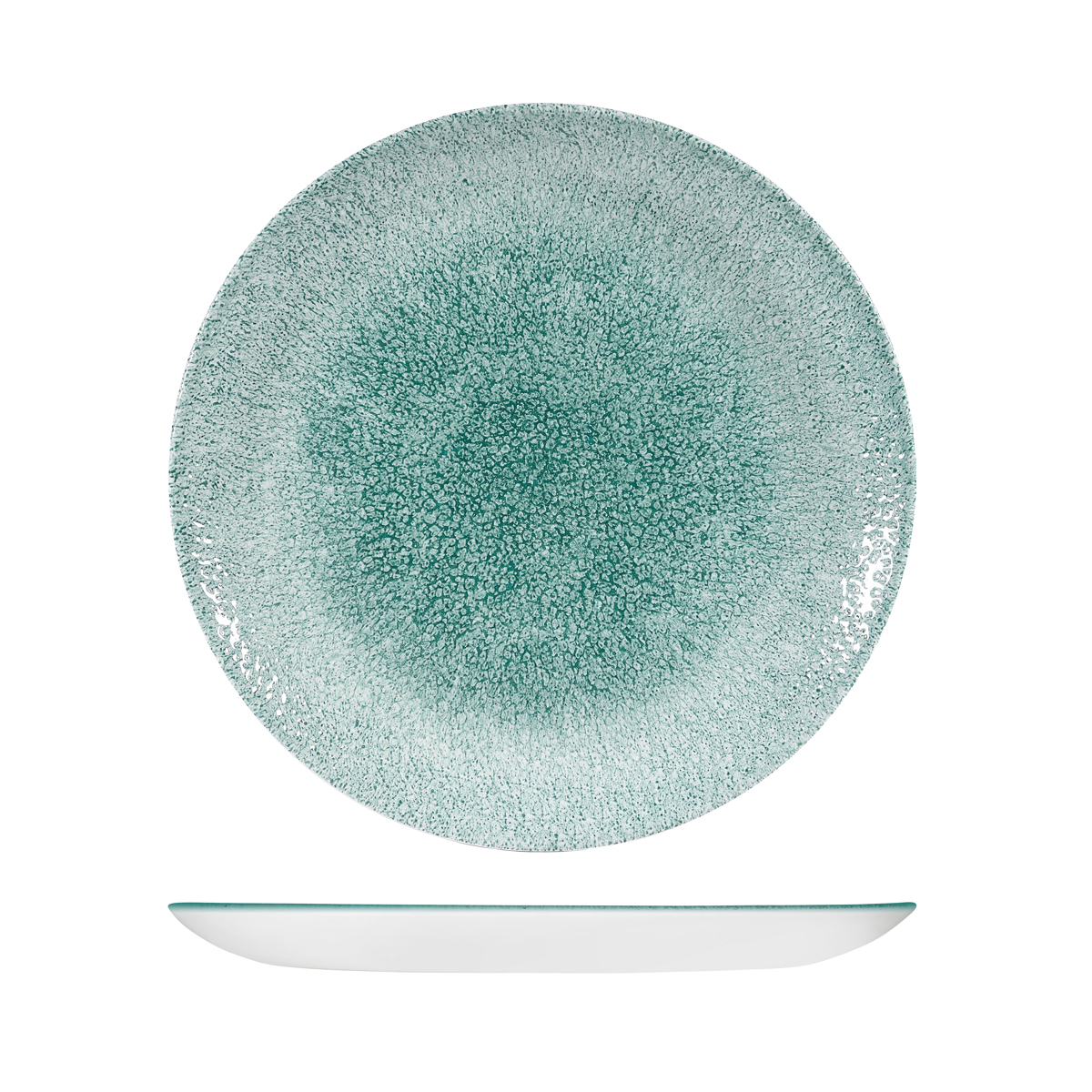 Studio Prints Raku Jade Green Round Coupe Plate