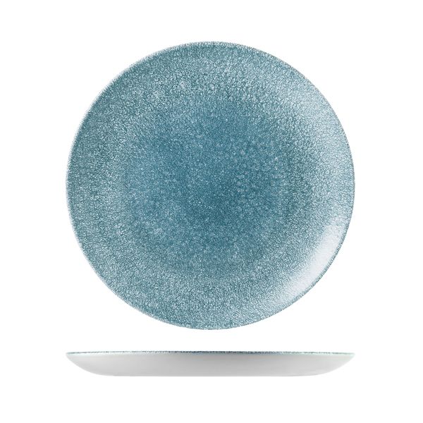 Studio Prints Raku Topaz Blue Round Coupe Plate
