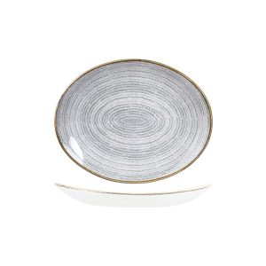 Studio Prints Homespun Stone Grey Oval Coupe Plate