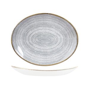 Studio Prints Homespun Stone Grey Oval Coupe Plate