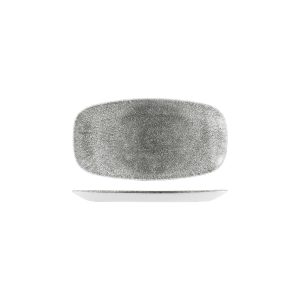 Studio Prints Raku Quartz Black Oblong Chef's Plate