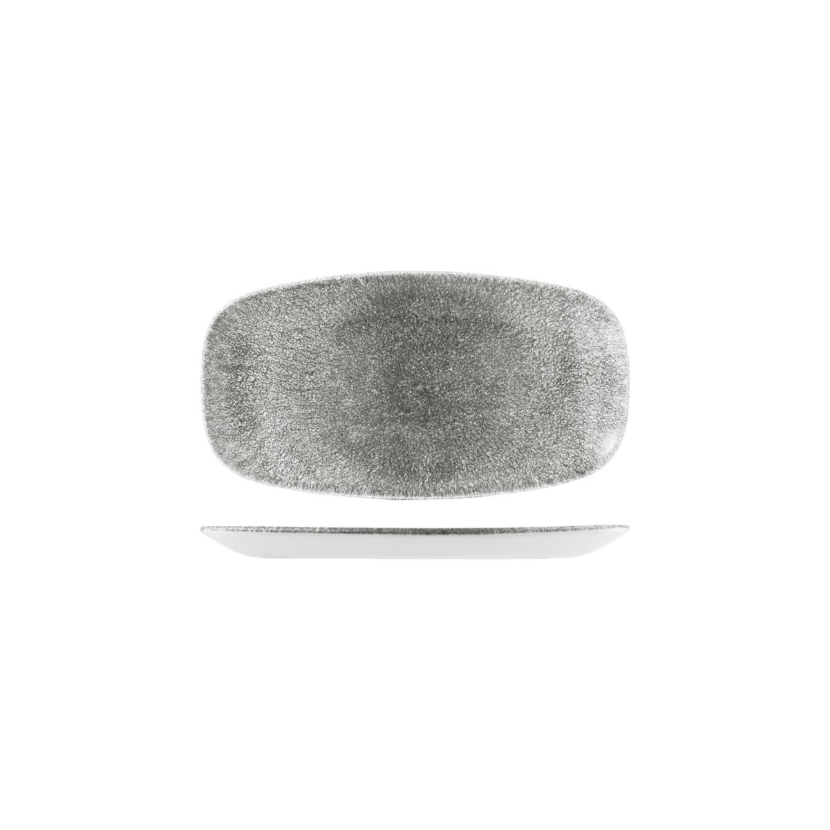 Studio Prints Raku Quartz Black Oblong Chef's Plate