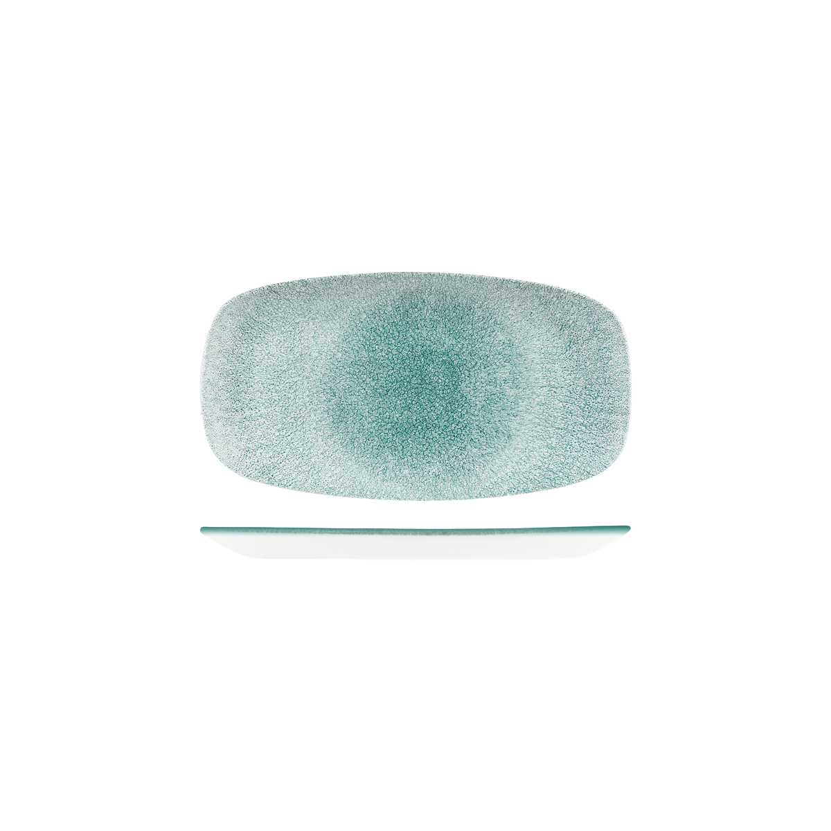 Studio Prints Raku Jade Green Oblong Chef's Plate