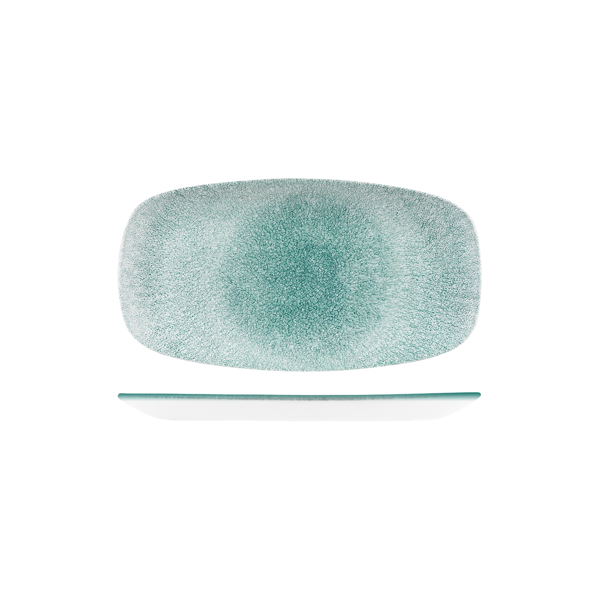 Studio Prints Raku Jade Green Oblong Chef's Plate