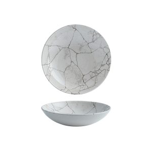 Studio Prints Kintsugi Agate Grey Round Coupe Bowl