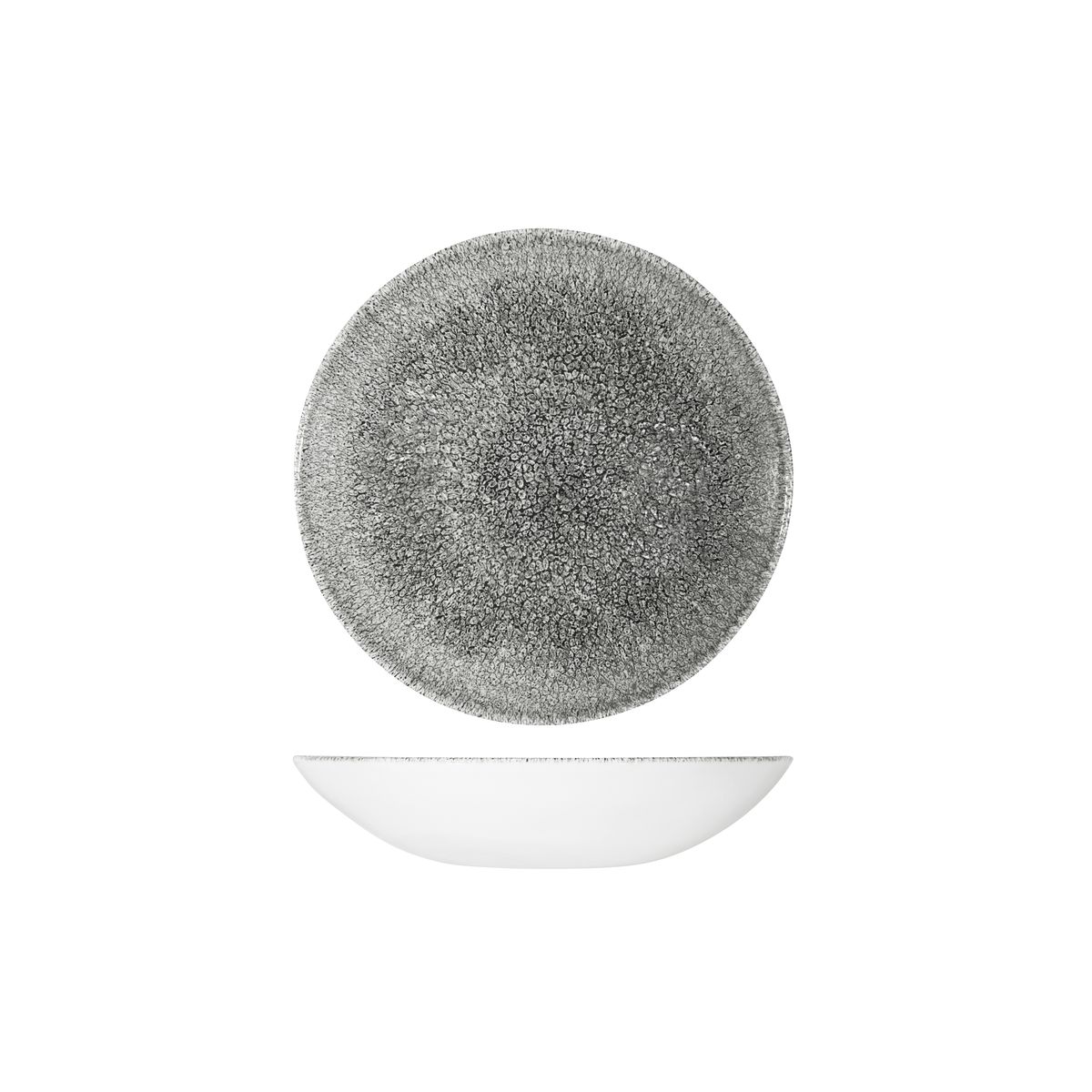Studio Prints Raku Quartz Black Round Coupe Bowl